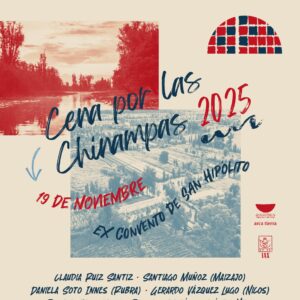 flyer para promover la cena por las chinampas